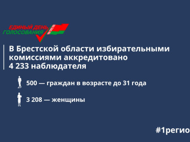 В Брестской области избирательными комиссиями аккредитовано 4 233 наблюдателя